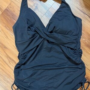 Lands' End Black tankini halter Swimsuit